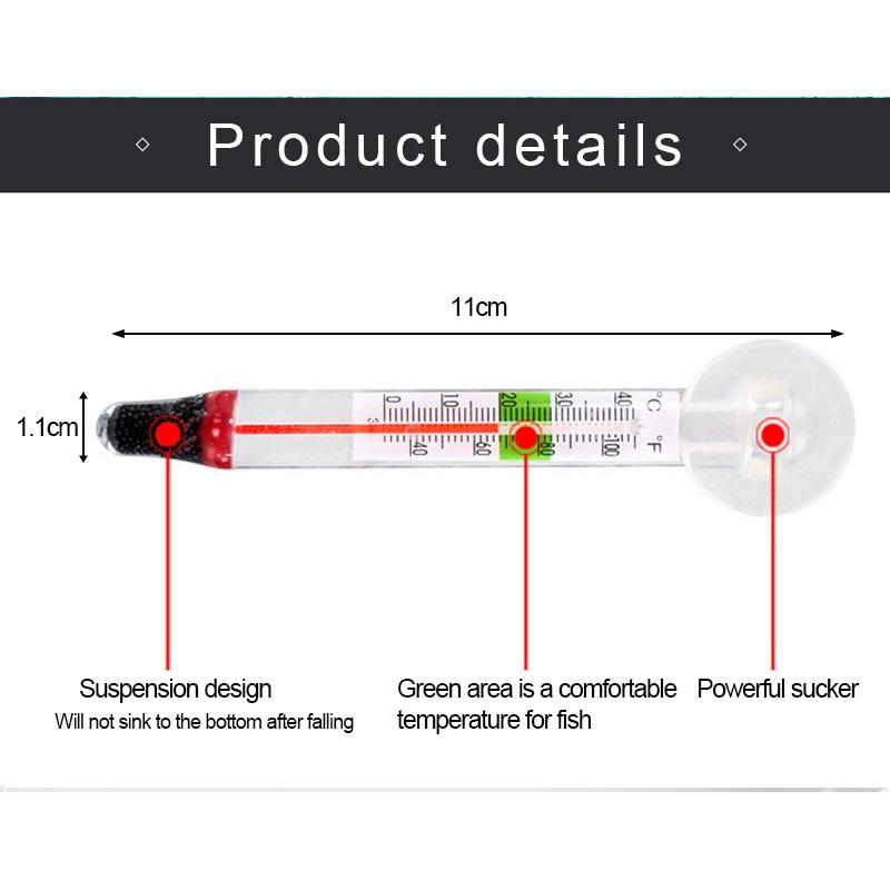 Glasröhren-Aquarium-Fischthermometer Temperatur Tauch-Saugbehälter Dekoration