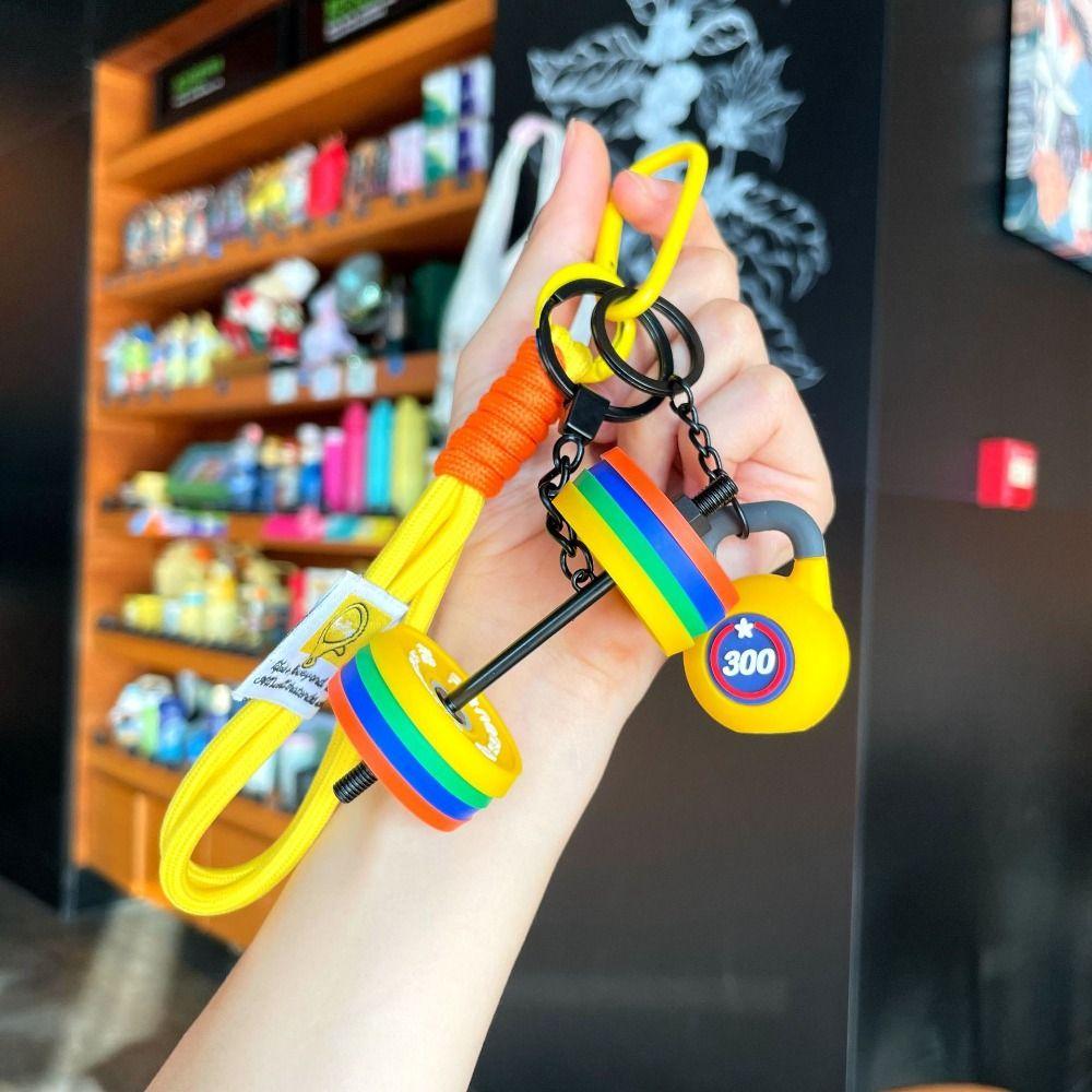 Detachable Simulation Dumbbells Keyring Dopamine Fitness Series Pendant Gifts