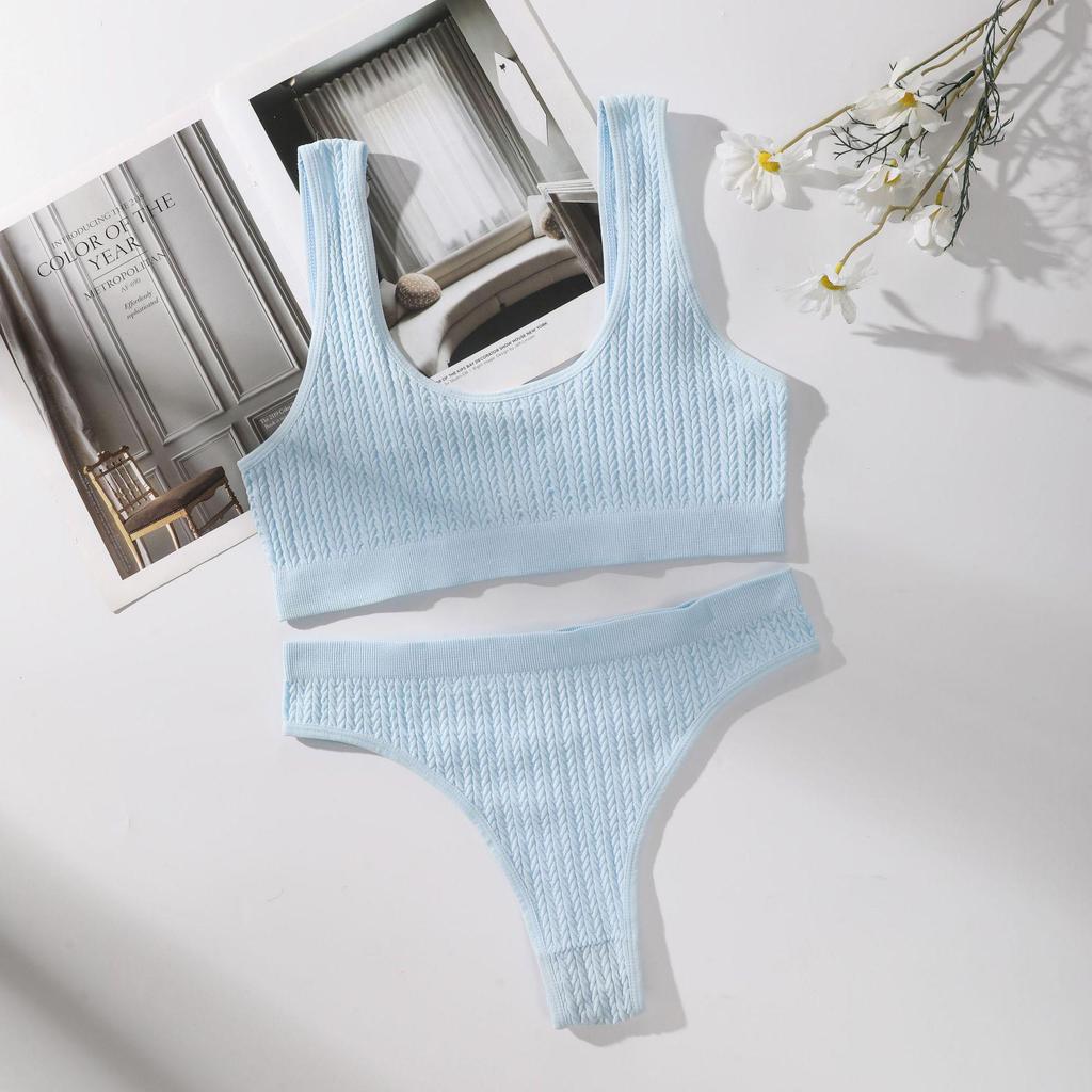 Conjunto de Yoga Transfronterizo Estampado: Tanga y Camiseta sin Hilos y Transpirables