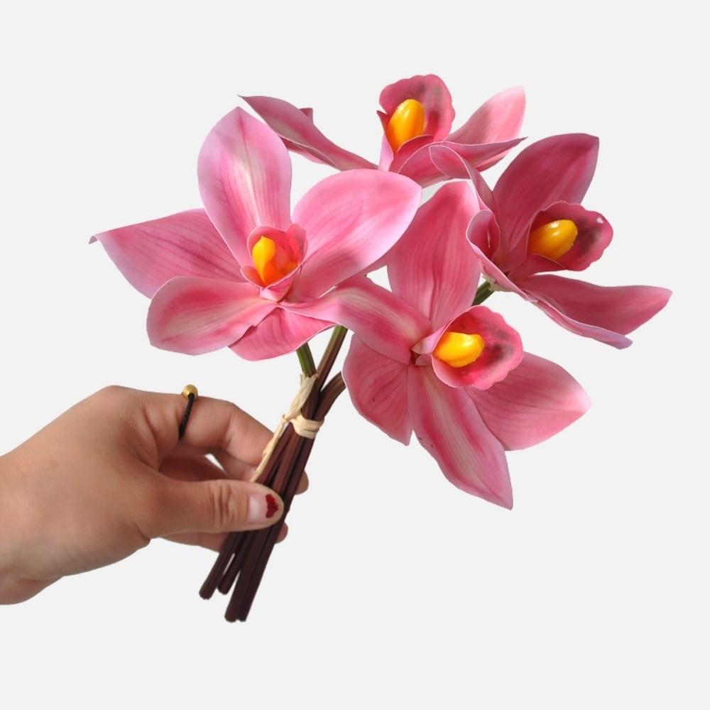 Magnolia Simulated Orchid Bouquet Real Touch Silk Fake Flower Wedding Decoration