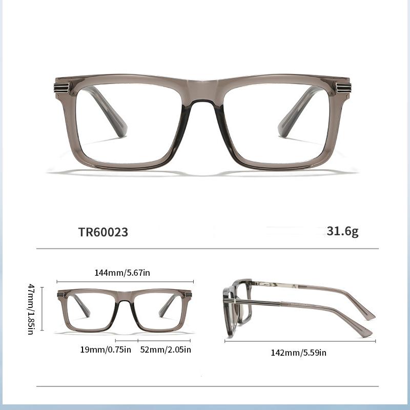 Large Square Metal Frame Hyperopia Prescription Photochromic Anti Blue Light Reading Glasses for Men 0 to +600