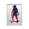 Poster Monkey On a Skateboard Poster Monkey On a Skateboard, 50X70 Cm, Dark Brown Wooden Frame, 230 Gsm Matte Paper