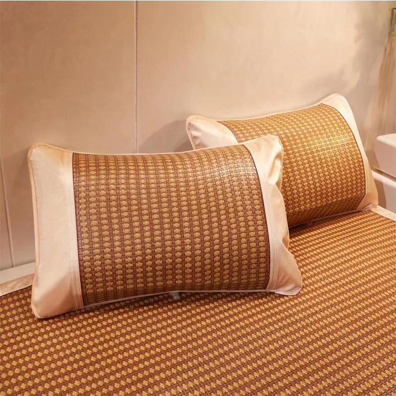 Refreshing Summer Pillowcase: Ice Silk Rattan Mat for Cool Comfort