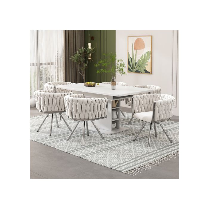 Dining Chair - MUVOE - Velvet - 360° Swivel - Ergonomic - Set of 2