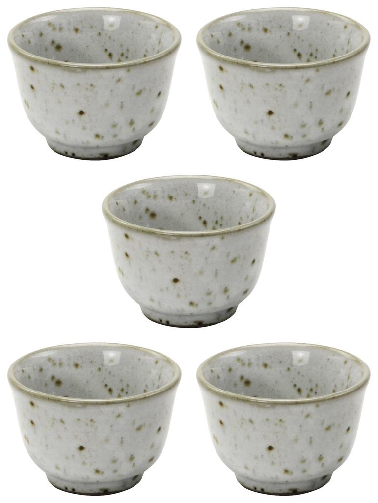 Mino ware sake set of Kohiki cups, 5, finish, 398-22-41E(5)