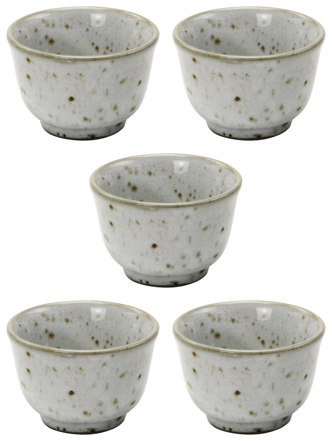 

Mino ware sake set of Kohiki cups, 5, finish, 398-22-41E(5) серый
