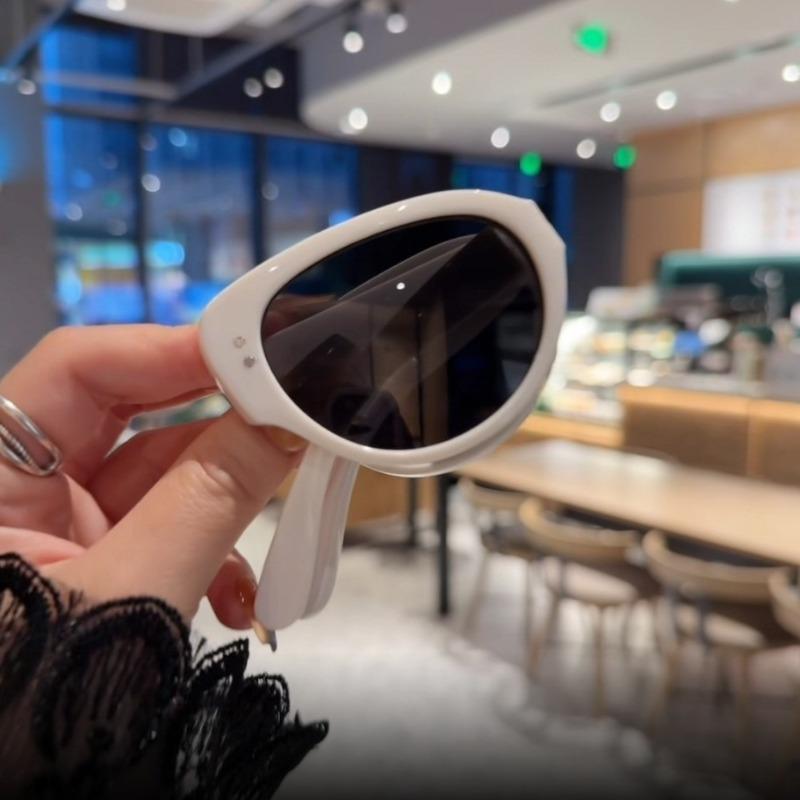 Retro Cat Eyes Foldable Sunglasses Fashionable High-End Fashion-Proof Sun Protection Uv400 Lady Sunglasses