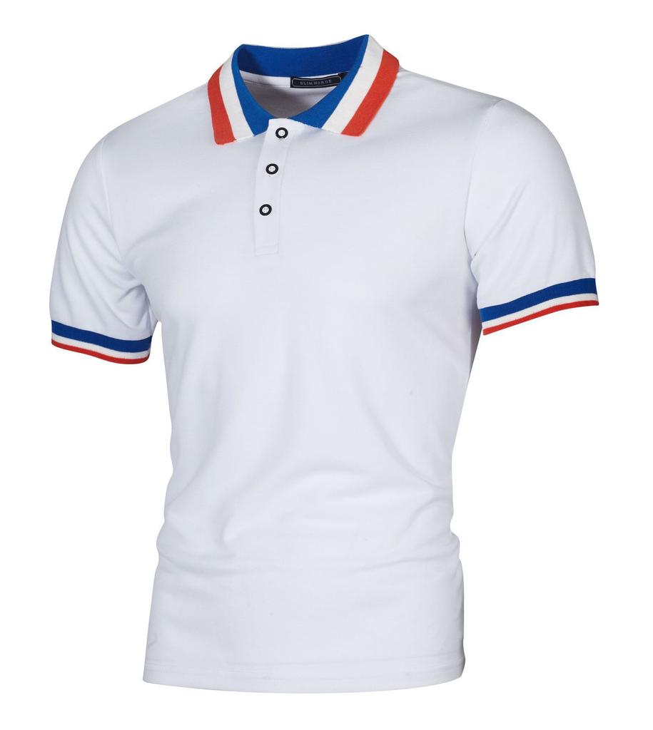 Summer Men's Polo Shirt Summer Business Color Blocking Lapel Polo Sports T-Shirt Yasheng