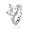 Popular European and American luxury square ice flower cut high carbon diamond ring, celebrity feeling colored treasure ring
