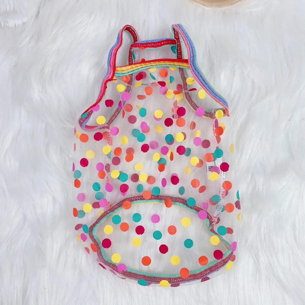 Hunde Süßes Netz-Erdbeer-Camisole Haustier-Kirsch-Camisole Sonnenschutz-Netz Teddybären Malteser Hund Welpenkleidung Hundekühlweste