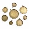 10-20pcs 10/12/14/16/18/20/25/30mm Inner Size Double Side Style Cabochon Blank Base Setting Charms Pendant Tray DIY Jewelry