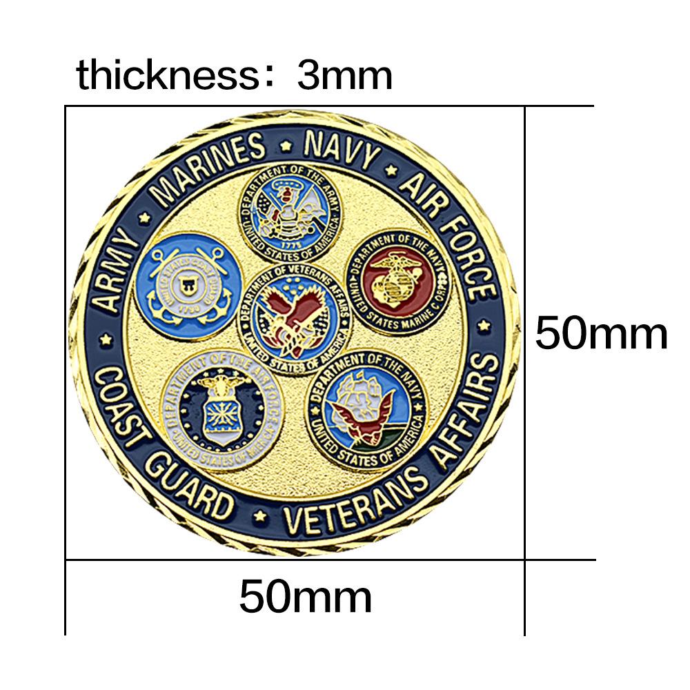 Veterans Affairs Coast Guard Commemorative Medal Collectibles of the United States Navy, Land and Air Forces Honor Commemorative