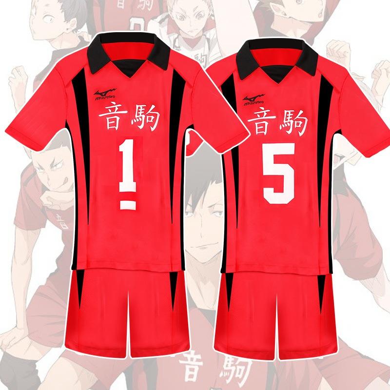 Departamento de voleibol universitario conjunto de tops de manga corta y pantalones cortos de voleibol ropa de cosplay de animación de dibujos animados