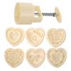 Love Shape Press Mold Heart Mooncake Press Molds Mid Autumn Festival Mooncake Mold Set Flower Moon Cake Mold with 6Pcs Stamps