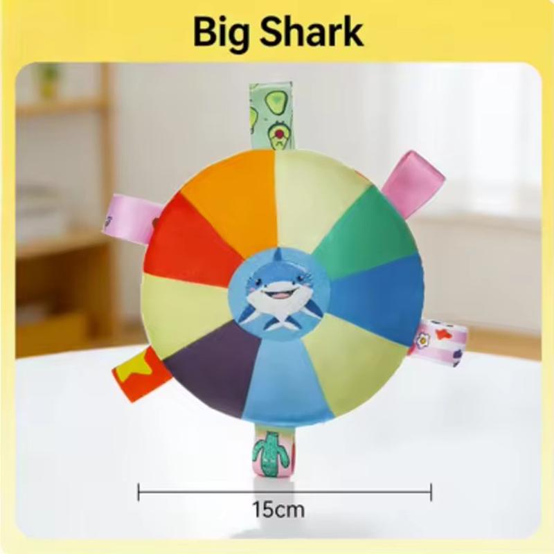 Rainbow Plush Flying Saucer Dog Chew Toy Bell Teeth Grinding Wear Resistant Bite Toy For Small Puppy Teddy Outdoor Pet Interactive Training Supplie