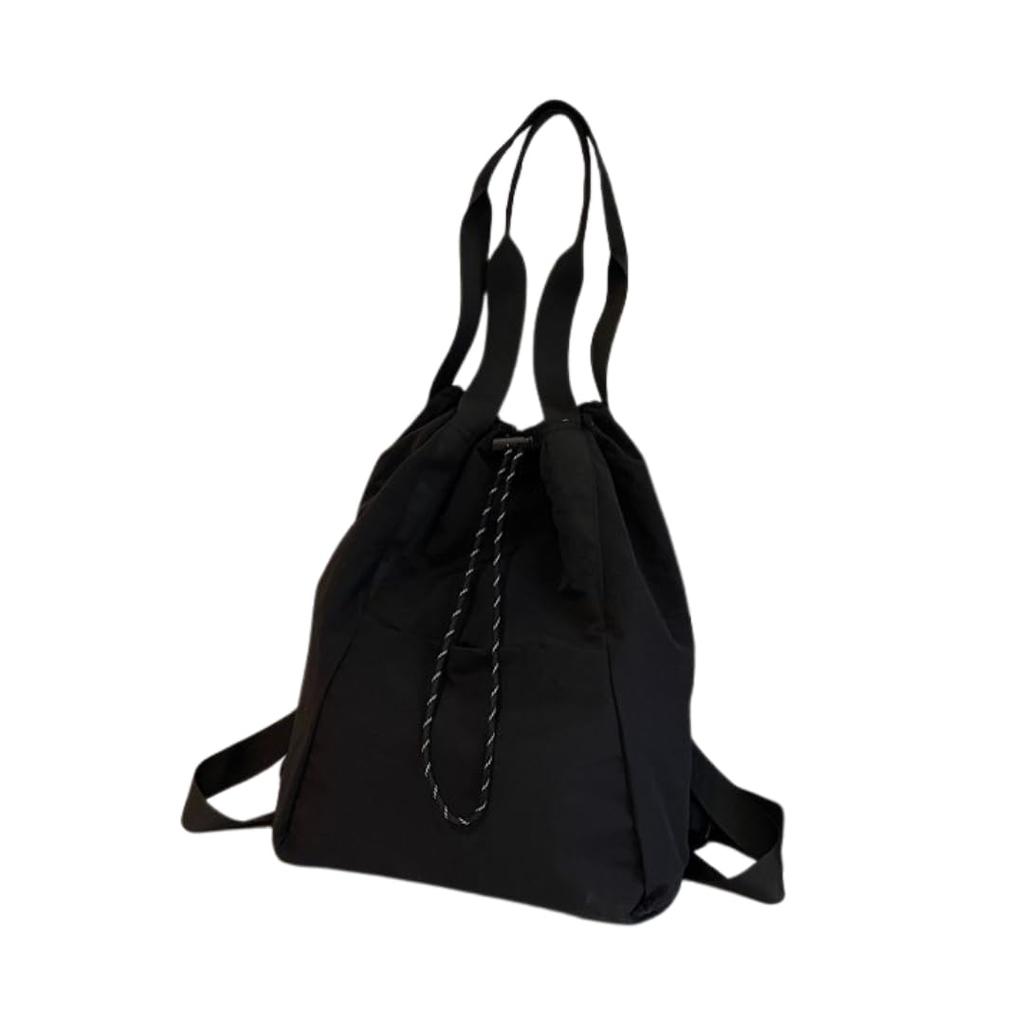 Auty IZUMIYA 2-Way Drawstring Nylon BackpackTote Bag, Large Capacity, Water-Repellent, Lightweight, for Men and Women, Commuting, School, A4 Size,