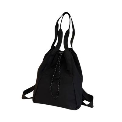 Auty IZUMIYA 2-Way Drawstring Nylon BackpackTote Bag, Large Capacity, Water-Repellent, Lightweight, for Men and Women, Commuting, School, A4 Size,