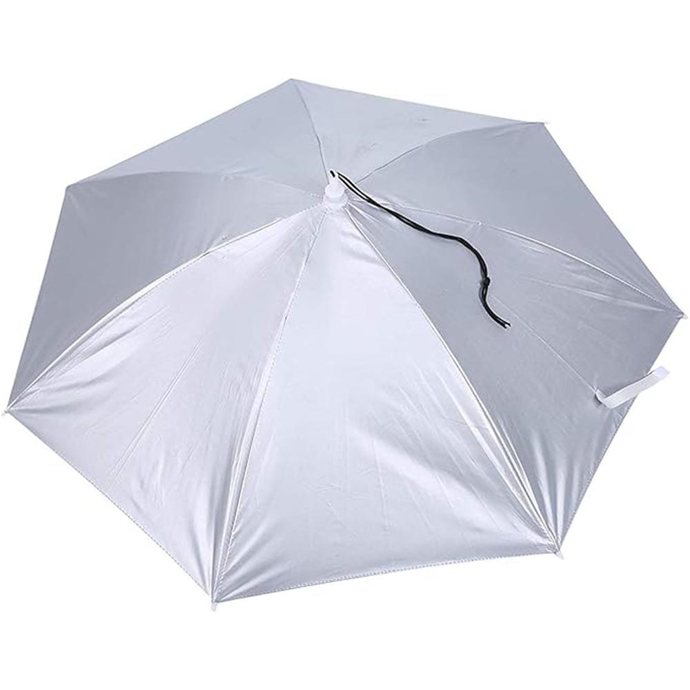 Umbrella Hat, 77cm Sunscreen Windproof Cap Umbrella Head-Mounted Umbrella Folding Fishing Umbrella for Outdoor Camping Beach