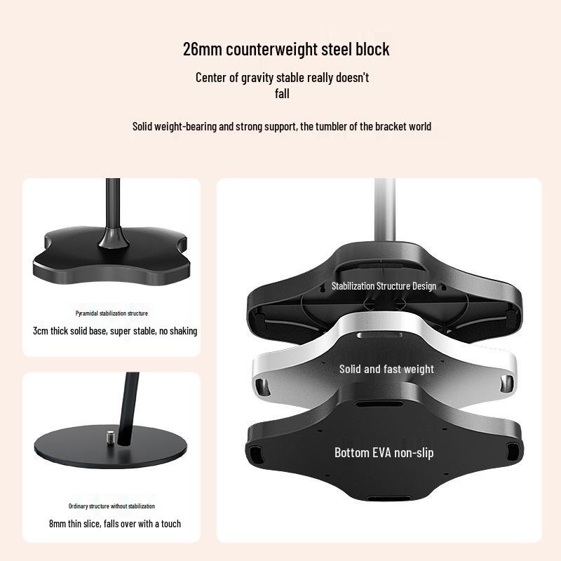 360° Rotating Stand: Floor Mobile Streaming & Overhead Tablet Shooting Support