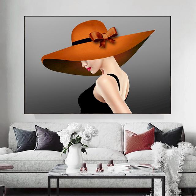 Nordic, sexy, buze roșii, femeie, folie de aur, pictură pe pânză, postere și imprimeuri abstracte, artă de perete, sufragerie modernă, decorațiuni pentru acasă, fără cadru