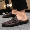 Mode Herren Halbschuhe Sommer Leder Atmungsaktiv Herren Freizeitschuhe Slipper Bequeme Fahr-Loafer Mokassins