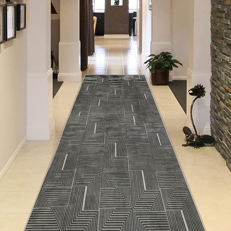 3D Flower Long Corridor Carpets European and American Luxury Hallway Runner Carpet Non-slip Stairway Rug Washable Kitchen Mat