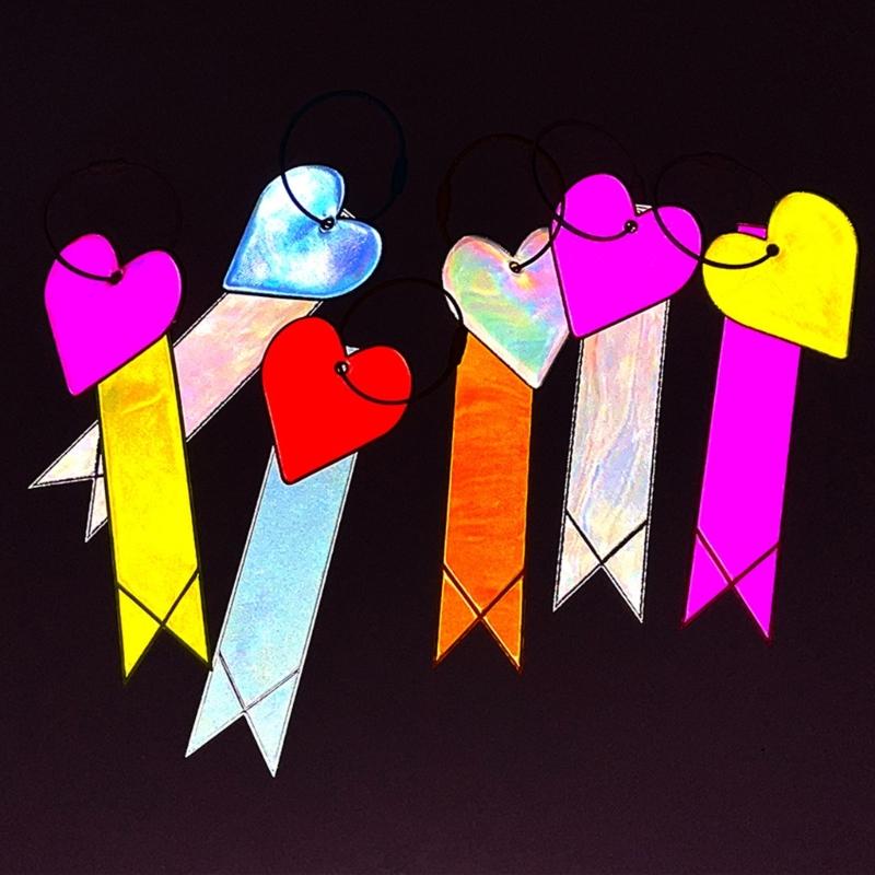 Love Heart Ribbon Bike Reflective Warning Strips High Brightness Multifunction Night Cycling Pendant Bike Equipment