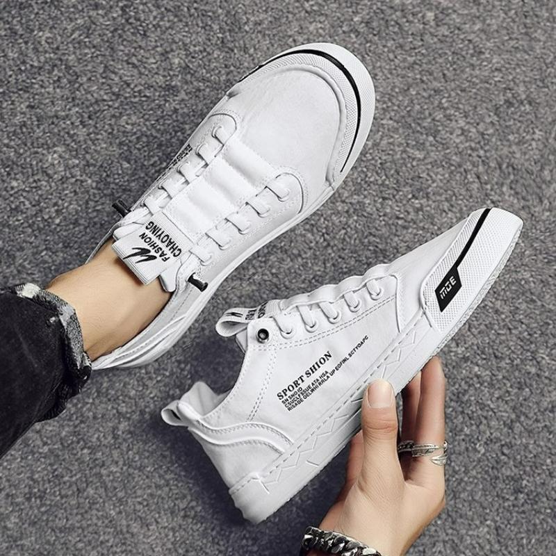 Fashion Men's Canvas Shoes Fashion Solid Color Green Casual Shoes For Men Comfortable Flat Breathable Walking Sneakers Chaussure Hommes