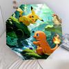 Fantasia carina dei Pokémon, ombrello pieghevole automatico, design portatile e pieghevole, 8 stecche, un regalo di Natale o di compleanno.