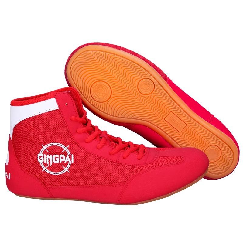 Tênis de Treinamento de Combate de Cano Alto Unissex para Crianças e Adultos para Boxe, Luta Livre, Sanda e Muay Thai