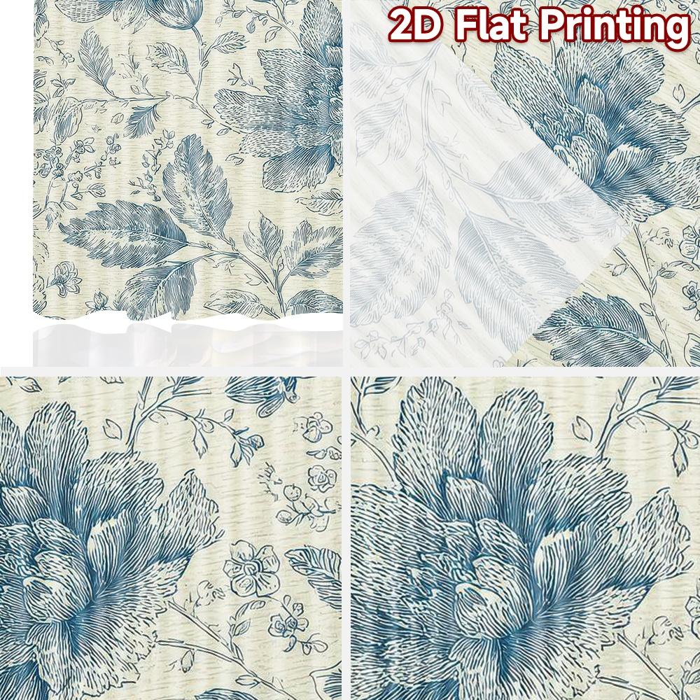 1pc 2D flat Photography Backdrop Party Backdrop Blue Floral 100% Polyester Vibrant Reunion Perfect for Suitable for bedrooms,