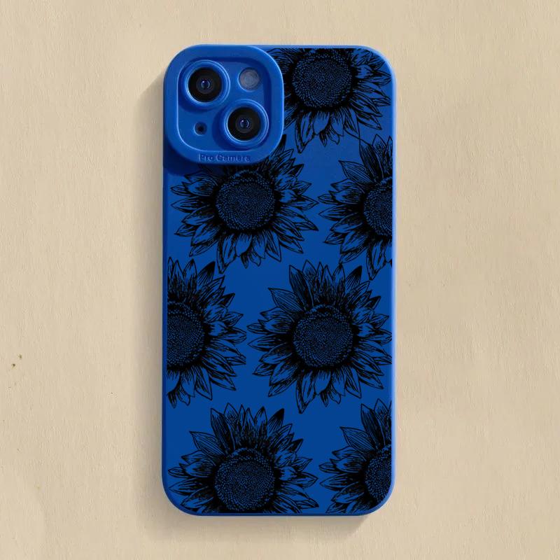 Black Sunflower Pattern Tpu Phone Case For  Mi 14T 13T 12T Pro 14 13 12 11 Lite 5G NE Poco F6 F5 X5 M6 Pro 4G Soft Cover