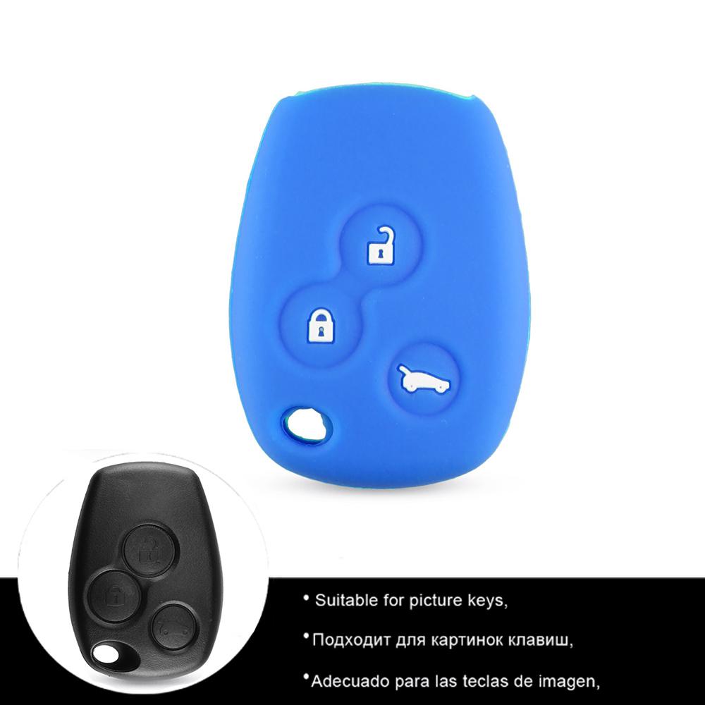 3 Button Silicone Rubber Car Key Shell Cover Case Protector For Renault Duster Logan Fluence Clio Vivaro Master Traffic