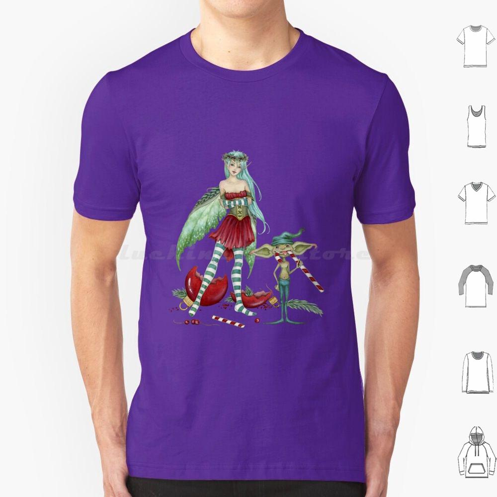 The Naughty List T Shirt 6xl Cotton Cool Tee Fairy Goblin Christmas Winter Holiday Amy Brown Fantasy Mischief Humor Cute