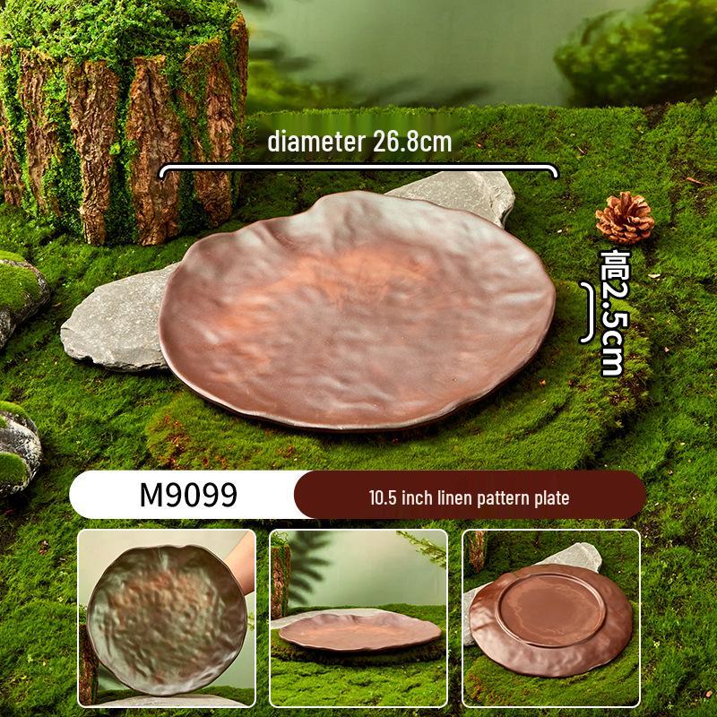 Melamine Plate for Gourmet Hot Pot, Barbecue & Shrimp: Mountain & Field Design