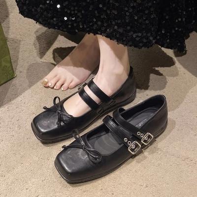 Fashion Designer Spring Women Mary Jane Shoes Fashion Square Toe Ladies Comfort Soft Sole Flats Women's Comfort Ballerinas Shoes