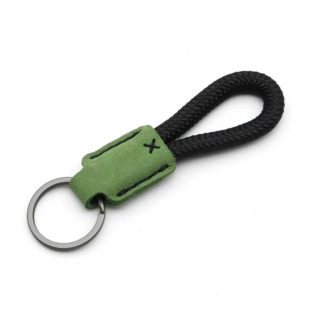 Handmade Genuine Leather Key Chain Pendant - Frosted Leather, Multifunctional Lanyard, Creative Design Key Ring