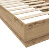 LED Bed Frame with Oak Wood Effect 80 x 200 cm