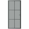 VidaXL Interior Door 93x201.5 Cm Black ESG Glass and Aluminum 350566