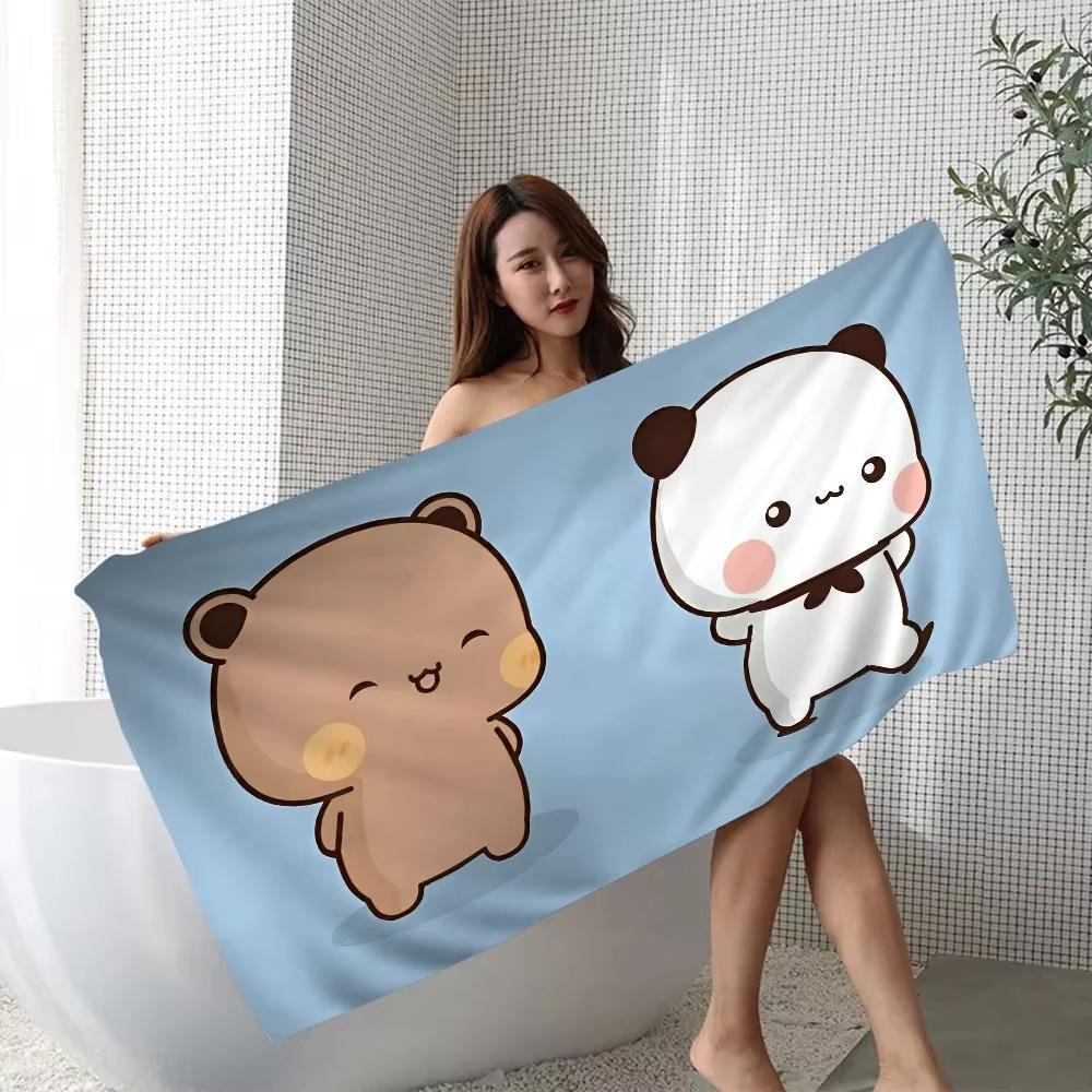 Cute Panda Bear Beach Towel Microfiber Soft Quick Dry Yoga Gym Sports Towel Kawaii Cartoon Print Bath Towel for Swimming Outdoor 40X60CM
