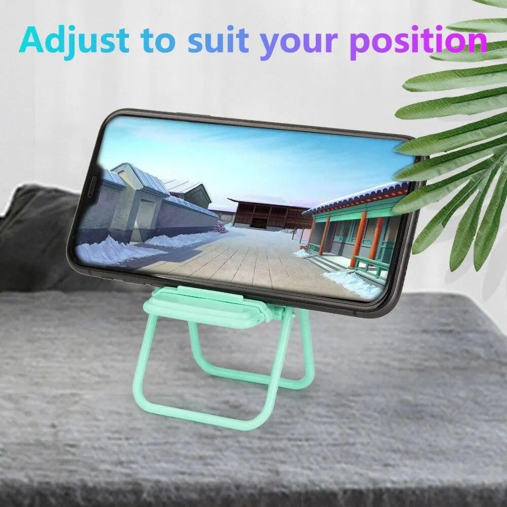 Suporte dobrável para telefone para iPhone 11/12/13 Pro Max Candy Color Chair Stand Mini Desktop Phone Dock Universal Lazy Bracket