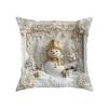 1/4Pcs 45x45CM Christmas Linen Throw Pillow Cover Santa Claus Snowman Reindeer Xmas Tree Pillow Case Living Room Bedroom Sofa Bed Square Cushion Cover
