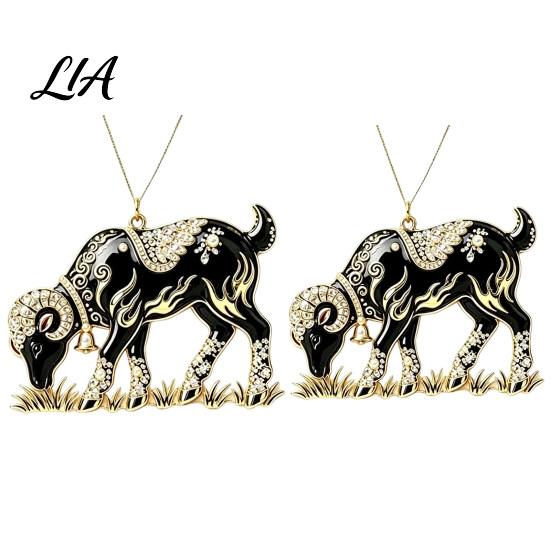 Festive Home Decorations 2Pcs 2D Goat Hanging Ornaments, Acrylic Winged Pendants, Year of Holiday Party Ornaments The Auspicious for Tree, Mantel, New
