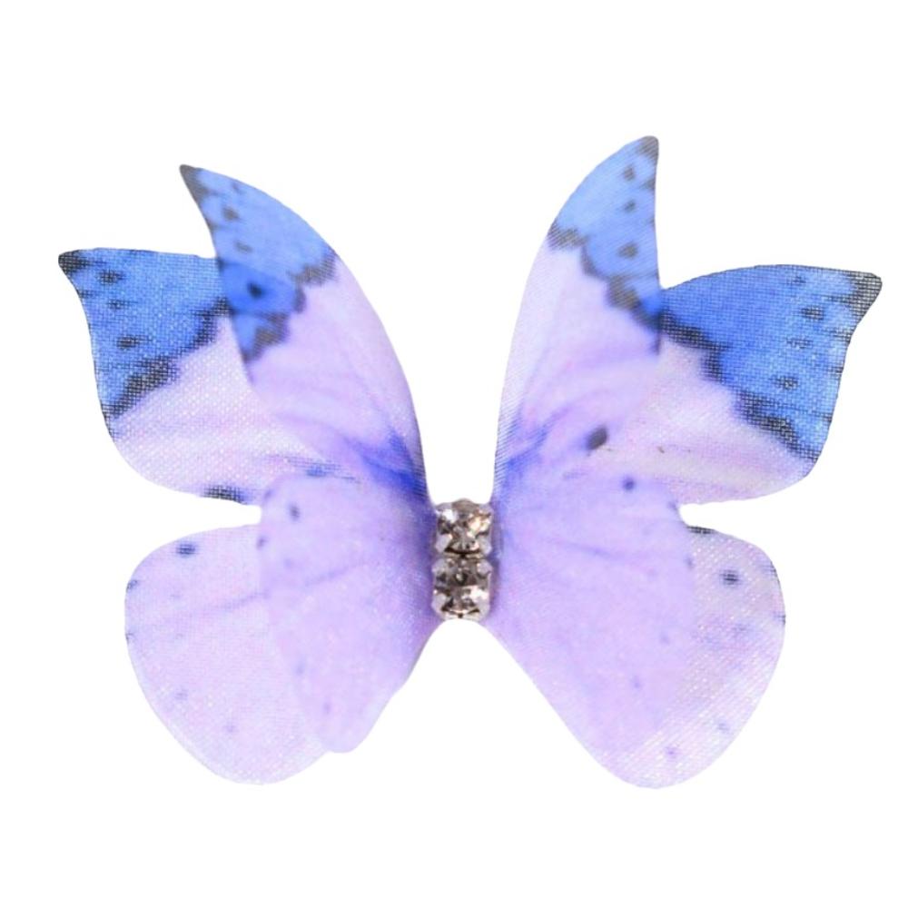 50pcs Gradient Color Fairy Chiffon Butterfly 4CM Sewing Craft Decoration  Garment Design Materials