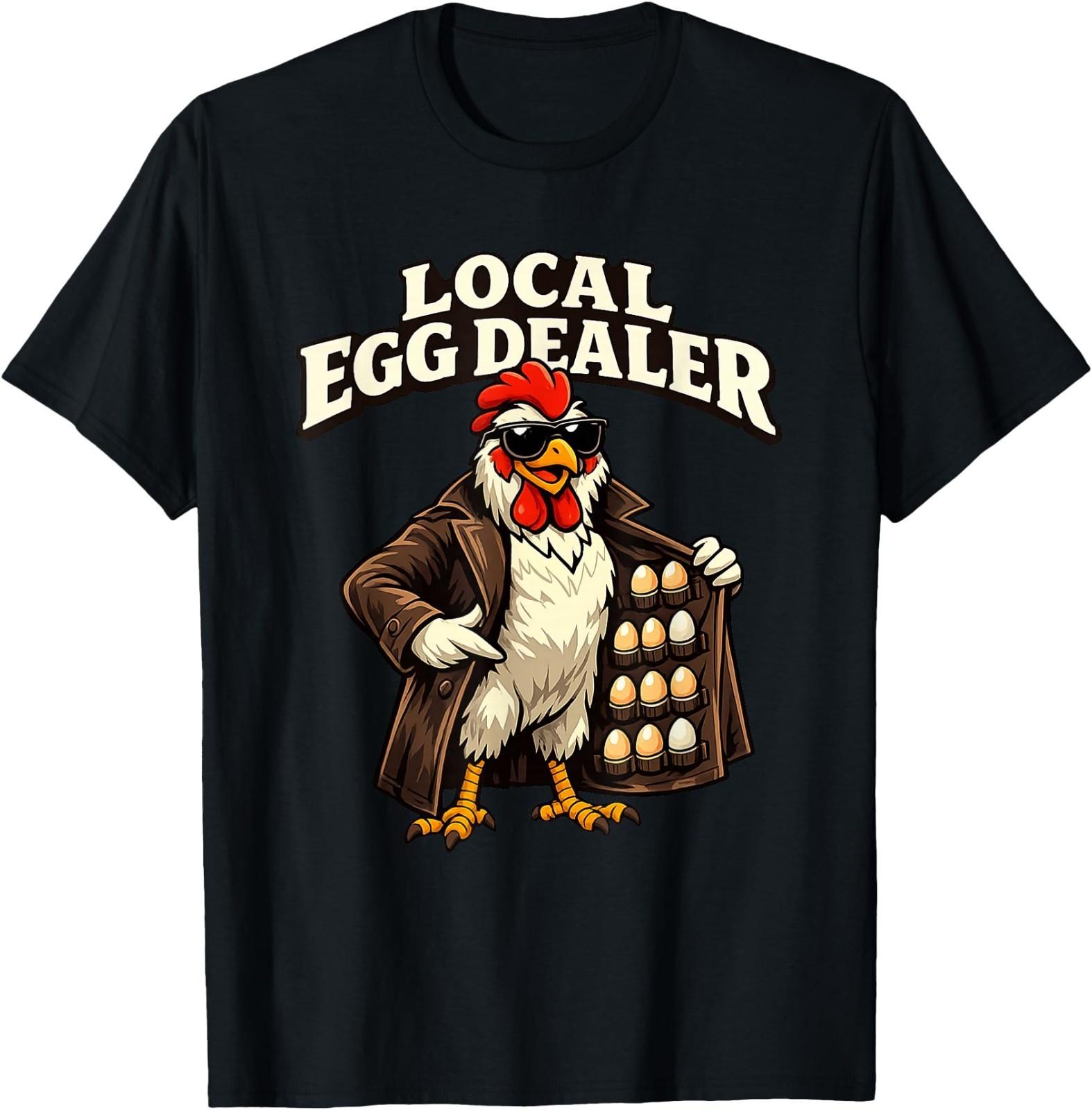 Chicken Farmer Local Egg Dealer Rancher Farm Dad Men T-Shirt XL