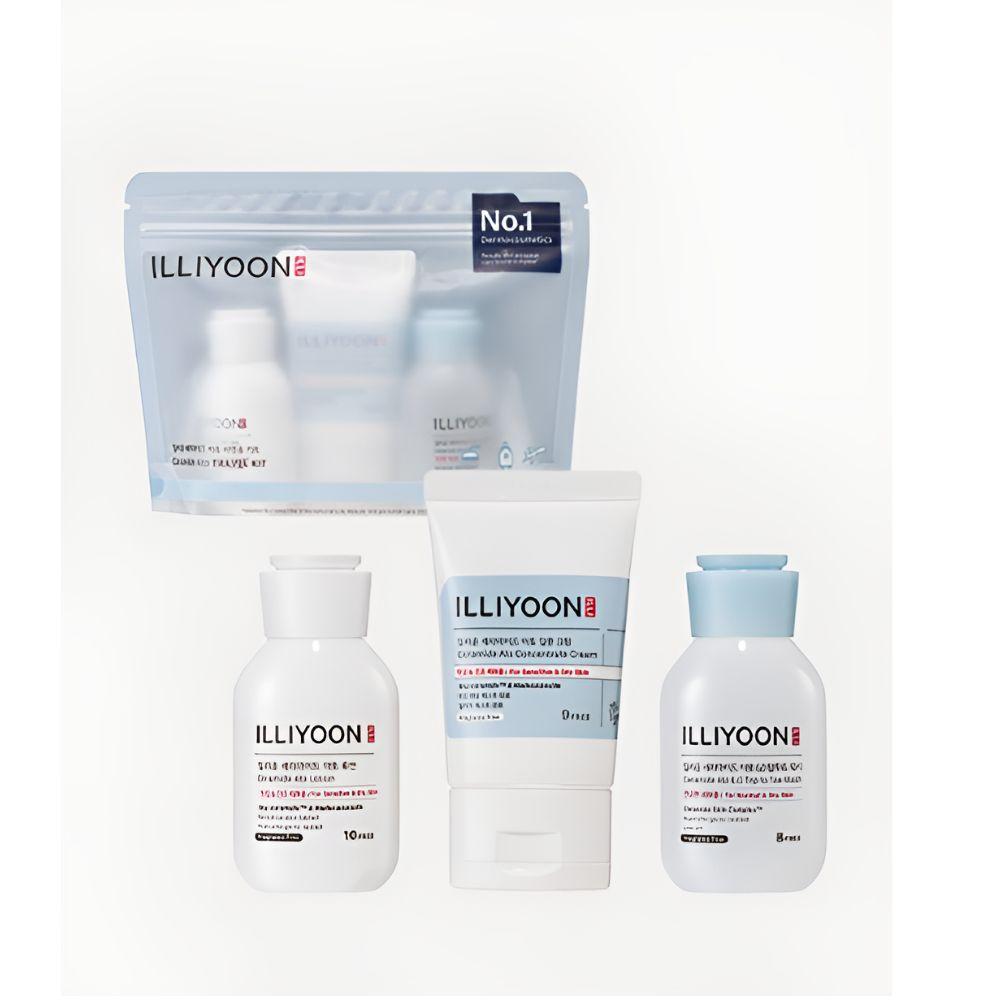 ILLIYOON Ceramide Ato Skincare Set Lotion 50ml + Wash 50ml + Cream 30ml Sensitive Skin Care Kit
