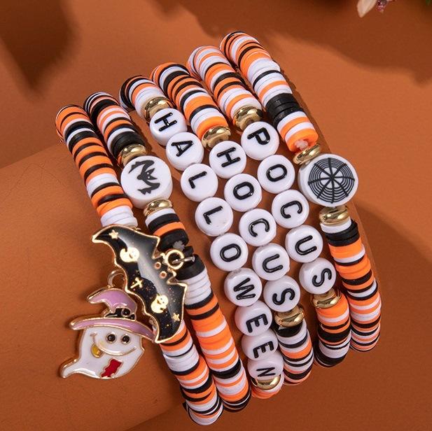 Halloween Stacking Soft Pottery Bracelets Hot-selling Beaded 1011 New Bracelets, Fun and Funny Hand Accessories