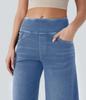 2025 European & American High-Waisted Loose Wide-Leg Slimming Women's Jeans