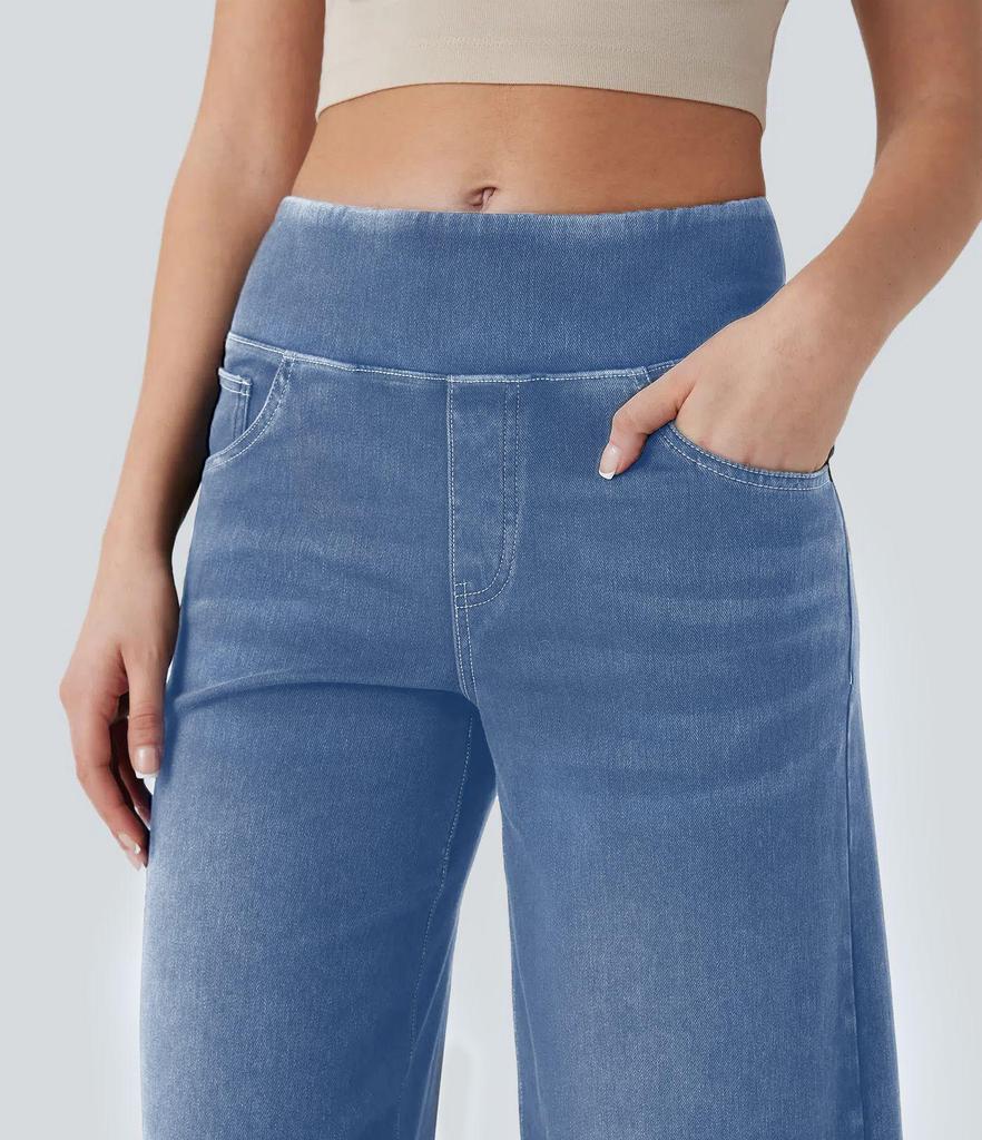2025 European & American High-Waisted Loose Wide-Leg Slimming Women's Jeans