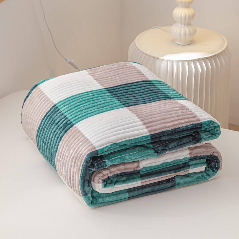 

Plaid Style Drawstring Velvet Flannel Blanket for Dormitory, Single/Double Bed Sheet 100x150 cm